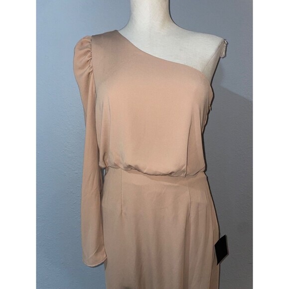 Lulu's Love at Dusk Women’s One-Shoulder Asymmetrical Fringe Midi Dress size M - Picture 3 of 11